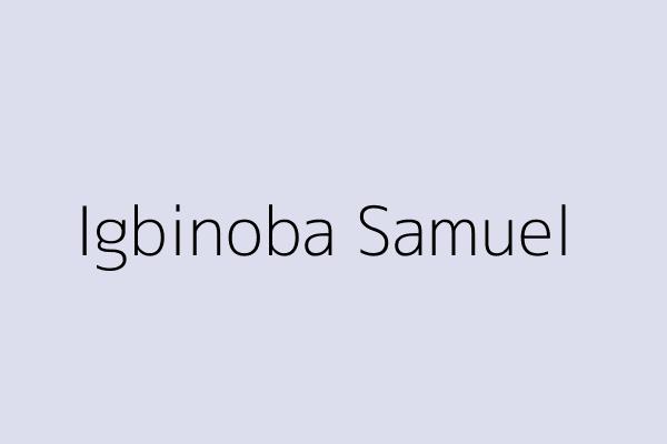 Igbinoba Samuel